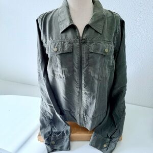 Mossimo Supply Co. Olive Green Utility Jacket XL Lightweight Lyocell Military